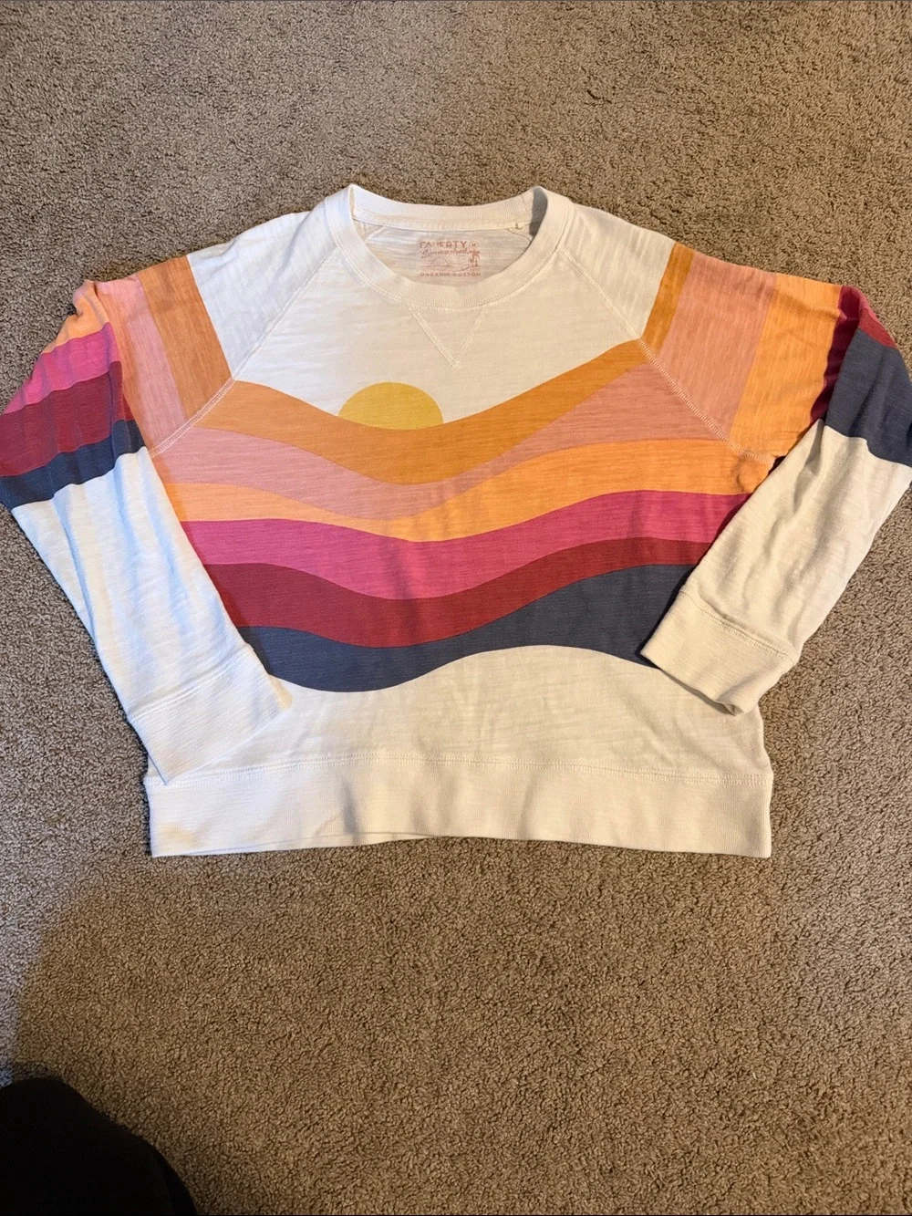 FAHERTY Sunwashed Slub Crewneck - Soleil Set Sail - Picture 1 of 4